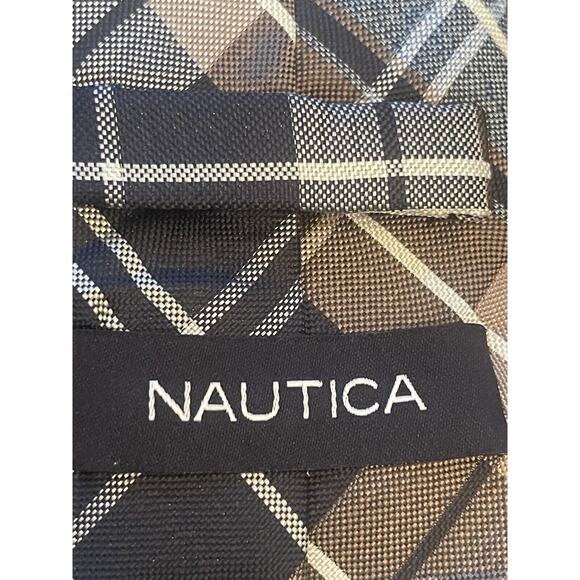 Nautica Blue Brown 100% Polyester Men’s Neck Tie Made In China - Picture 8 of 9